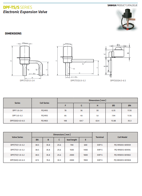 Thông số kỹ thuật EEV / DPF SERIES - VAN TIẾT LƯU ĐIỆN TỬ 3